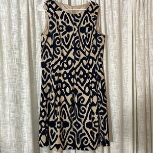 Nwt- Dress Barn- fit and flare navy blue and cream dress - size 16